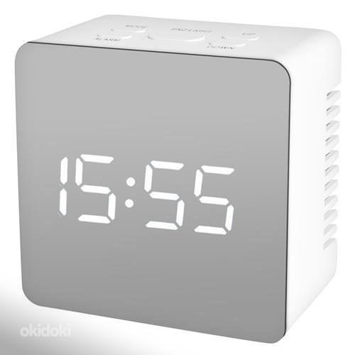 Часы-зеркало с будильником, термометром (фото #1)