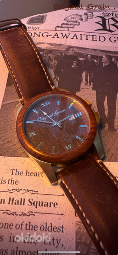 Watch, Original Grain, Men’s, Stainless Steel, Wood, Classic