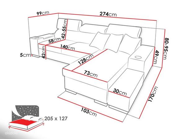 Угловой диван Ж7. Диван-кровать + ящик для кровати, эко кожа (фото #2)