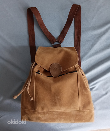 Коричневый рюкзак на липучке. Velcro pruun seljakott (фото #3)