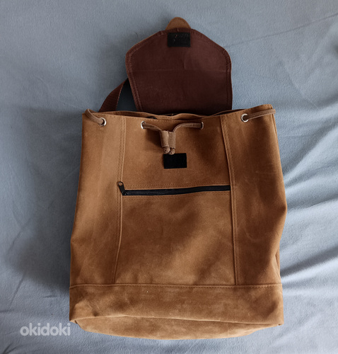 Коричневый рюкзак на липучке. Velcro pruun seljakott (фото #5)