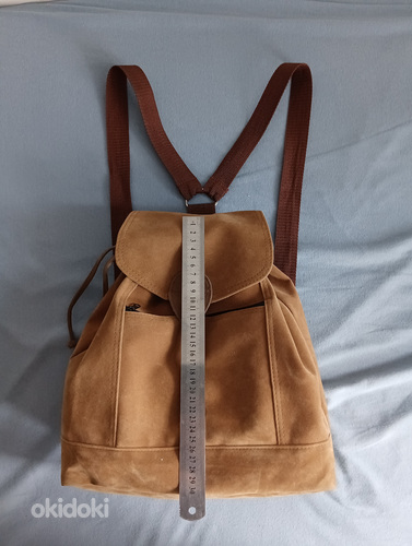 Коричневый рюкзак на липучке. Velcro pruun seljakott (фото #6)