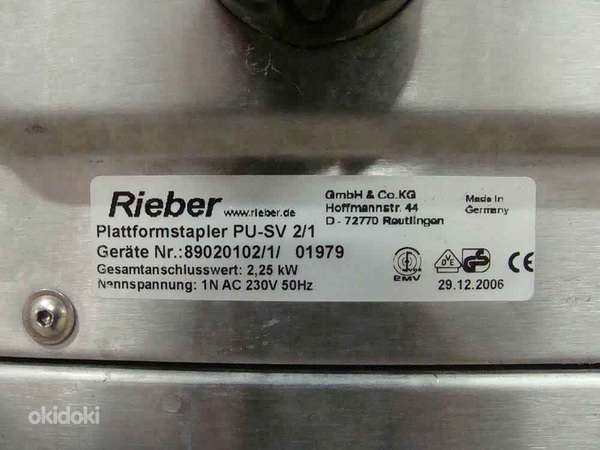 Шкаф для подогрева Rieber Plattformstapier PU-SV (фото #4)