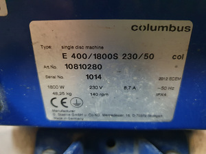 Põrandahooldusmasin Columbus E400/1800S (9 foto / 9)
