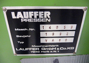 Presspink, press Lauffer Pressen VA80, 286 H, uueväärne (8 foto / 10)