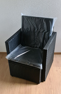 Садовые стулья vidaXL с подушками, новые, 4 шт.