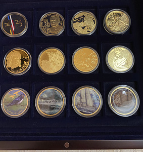 Kollekt. kullat.(24 karaad) medalitest ajaloost (12) sertif. (2 foto / 10)