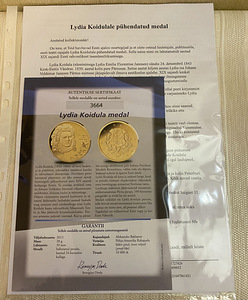 Kollekt. kullat.(24 karaad) medalitest ajaloost (12) sertif. (9 foto / 10)