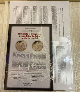 Kollekt. kullat.(24 karaad) medalitest ajaloost (12) sertif. (10 foto / 10)