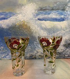 "Vitraažimaal - Lilled" 2 klaasist vaasi
