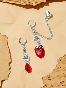 New earrings heart shape (modern gothic style) (4 foto / 4)