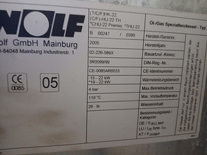 Müüa WOLF Õlikatel 22kw Comfort Line+1500L õlimahuti. (7 foto / 10)