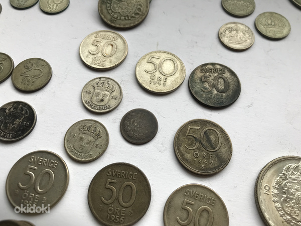 Различные шведские серебряные монеты (фото #5)