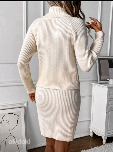 Новый! Вязаный комплект, юбка+свитер. (фото #5)