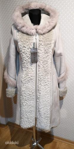 Новое пальто с воротником из натуральной лисы M (фото #2)