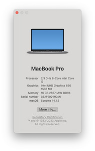 MacBook Pro 2019 16" Space Gray i9 / 16GB RAM / 1TB SSD (6 foto / 8)