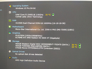 I5-10400F/Z590/16GB RAM/Nvme 512GB/HDD 1TB/RX 6600XT 8GB (2 foto / 10)
