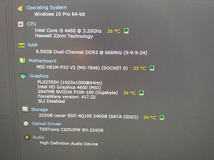I5-4460/H81M/8GB RAM/SSD 240GB/Nvidia P106-100 6GB (2 foto / 10)