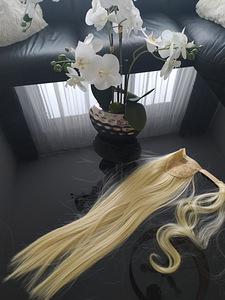 Blond Hobusesaba juuksepikendus pikkus 85 cm Värv: blond (8 foto / 9)