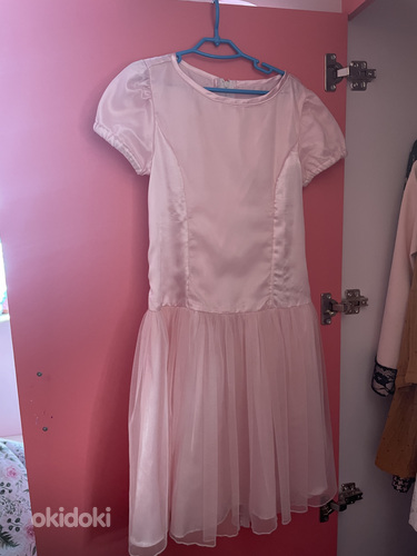 Праздничное розовое платье 122-128 (фото #1)