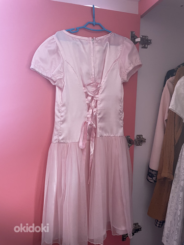 Праздничное розовое платье 122-128 (фото #2)