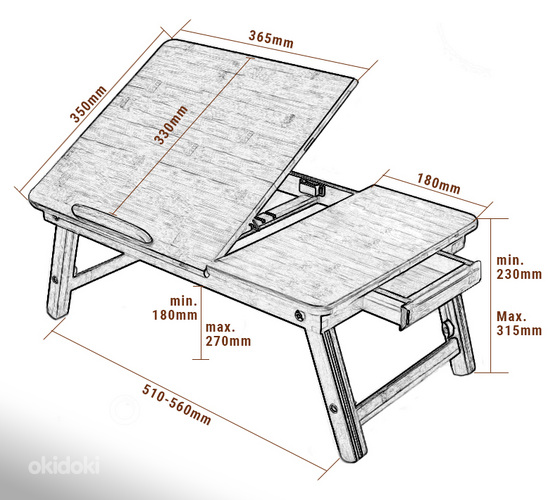 Бамбуковый складывающийся столик для ноутбука (фото #8)