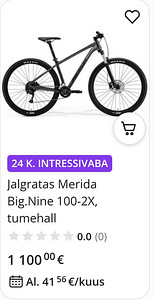 Merida Big Nine 100 2X eluaegne garantii + rattalukk (1 foto / 2)