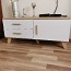 Скандинавская белая/деревянная TV тумба и диванный столик (фото #1)
