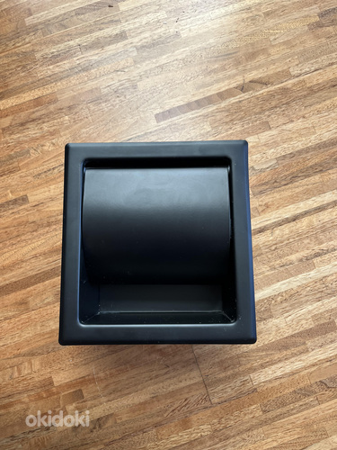 Держатель для туалетной бумаги, встроенный, матовый черный (фото #1)