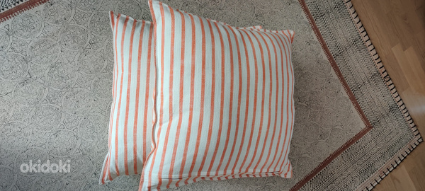 Подушки, льняная полосатая ткань Hemtex (фото #1)