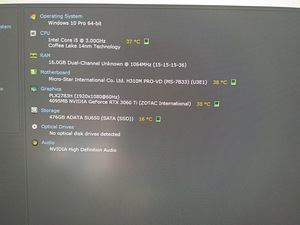 Intel I5-8500/H310M/16GB RAM/SSD 512GB/RTX 3060TI 8GB (2 foto / 10)