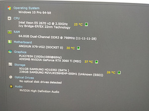 Xeon E5-2670/X79/64GB RAM/SSD 256GB/HDD 1TB/RTX 3060TI 8GB (2 foto / 10)