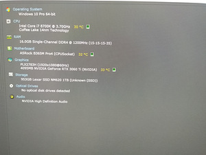 Intel I7-8700K/B365M/16GB/SSD 1000GB/RTX 3060TI 8GB (3 foto / 10)