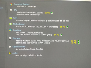 I5-6500/H110M/8GB RAM/SSD 120GB/HDD 500GB/GTX 660 2GB (2 foto / 9)