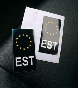 EST must numbrimärgi kõrgkvaliteetne kleebis BLACK (2 foto / 3)