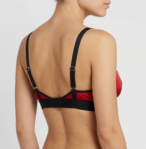 Punane sametist bralette-rinnahoidja, suurus S