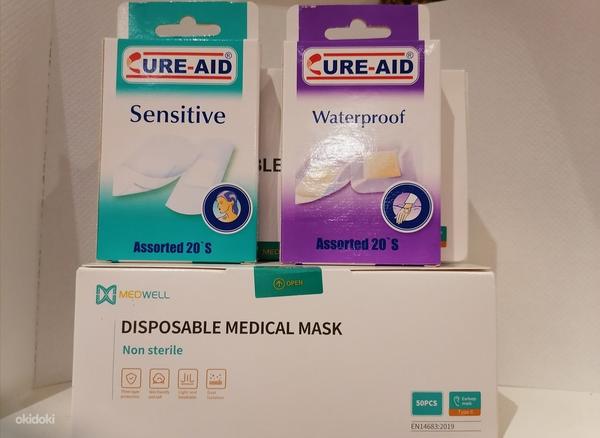 Meditsiinilised maskid +2 pakki plaastreid (foto #1)