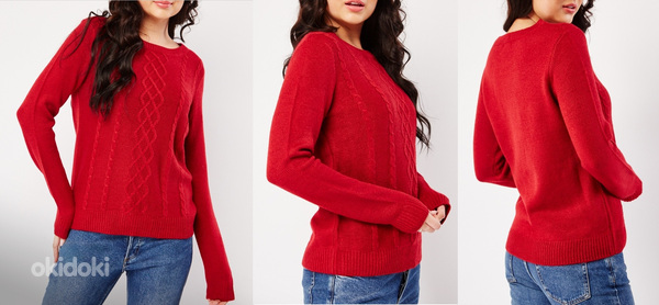 Новый, тёмно-красный, вязаный свитер (фото #2)