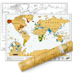 Scratch Map of the world, Size A3 (2 foto / 3)