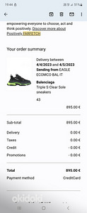 Balenciaga triple s 43 size