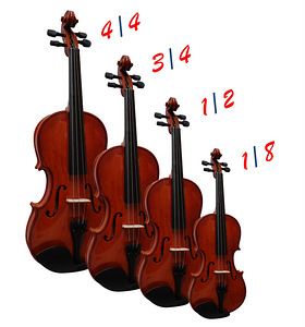 Скрипка + футляр, различные размеры