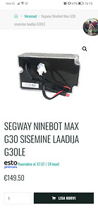 Segway ninebot g30 max sisemine kiirlaadija (2 foto / 2)