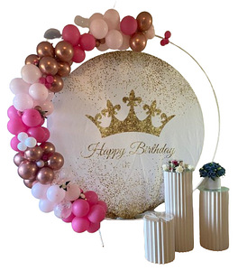 Фон для фотографий с золотой короной на день рождения принцессы