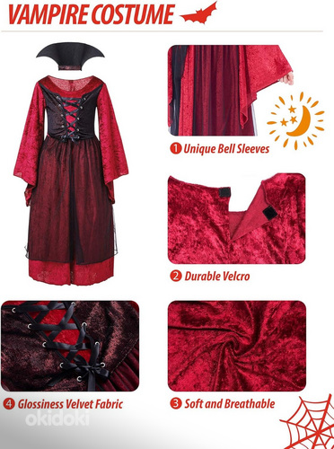 Средневековое платье/костюм ведьмы или вампира для ребенка (фото #8)