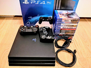 PS4 Pro 1 TB + Mängud (14 cd) + 2 pulti ja konto mängudega (3 foto / 8)