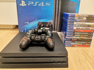 PS4 Pro 1 ТБ, Игры (14 cd), 2 пульта (1 фото из 8)