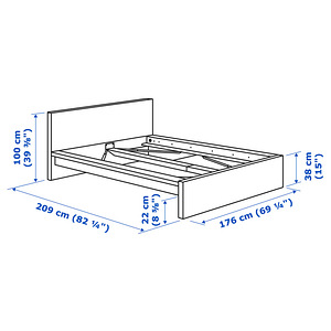 IKEA MALM voodiraam (tumepruun) ja HYLLESTAD madrats 160x200 (4 foto / 5)