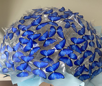 Букет из бабочек с подсветкой (117 штук, синий)