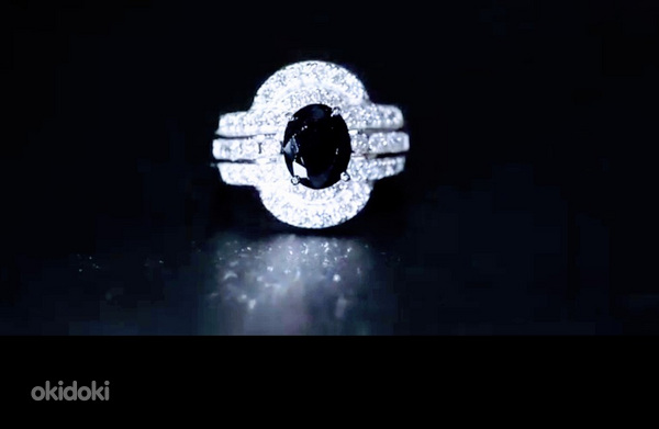 Новое золотое кольцо с бриллиантами и сапфиром (фото #1)