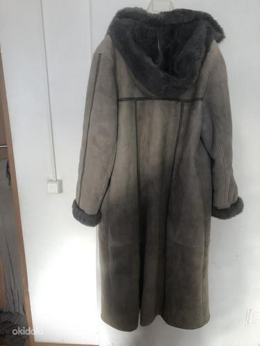 Naiste loomulik lambanahast mantel, hall (foto #3)